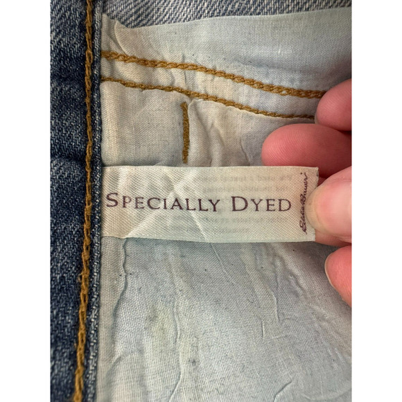 Eddie Bauer Jeans Womens 18T 18 Tall Medium Blue Distressed Straight Button Fly - Picture 7 of 14